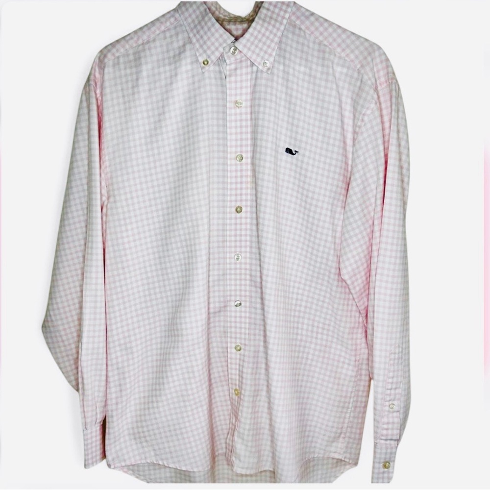 Vineyard Vines gingham button-down whale shirt